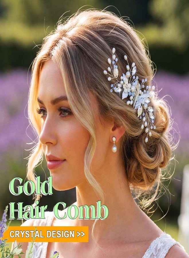 JEAIRTS Butterfly Wedding Hair Comb Pearl Bridal Hair Pieces Sparkly Crystal Hair Accessories for Women (1-Silver) - Image 3